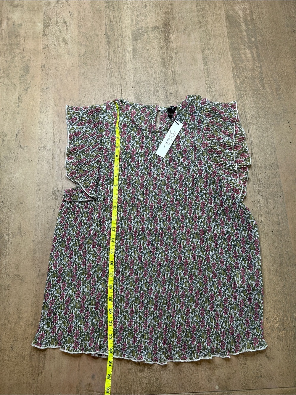 Floral Ruffle Sleeve Blouse in Pink and Green by RD and koko